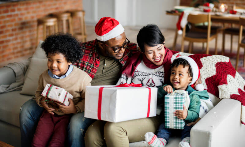 A family enjoying Christmas holiday