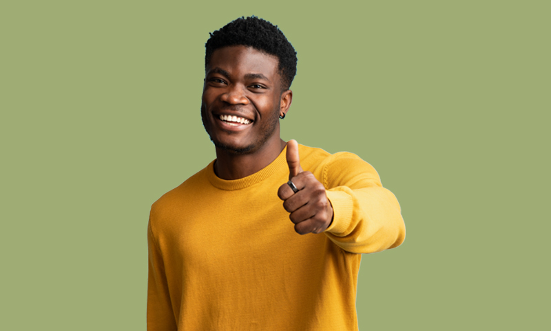 Man in orange shirt