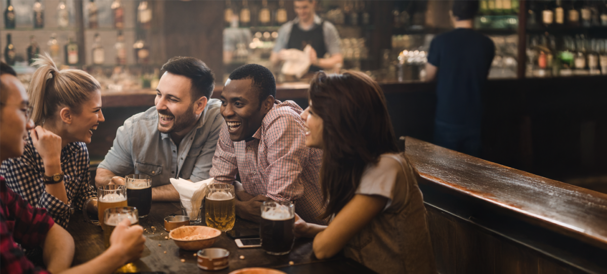 Friends at a local bar