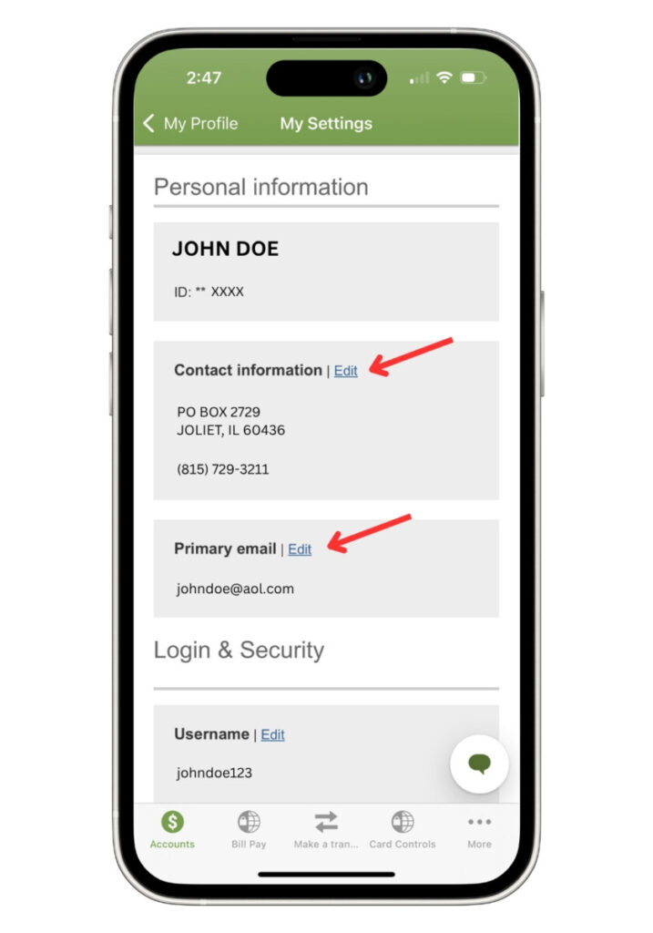 Mobile App My Settings 5