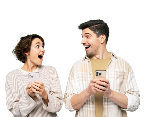 Excited mobile phone users