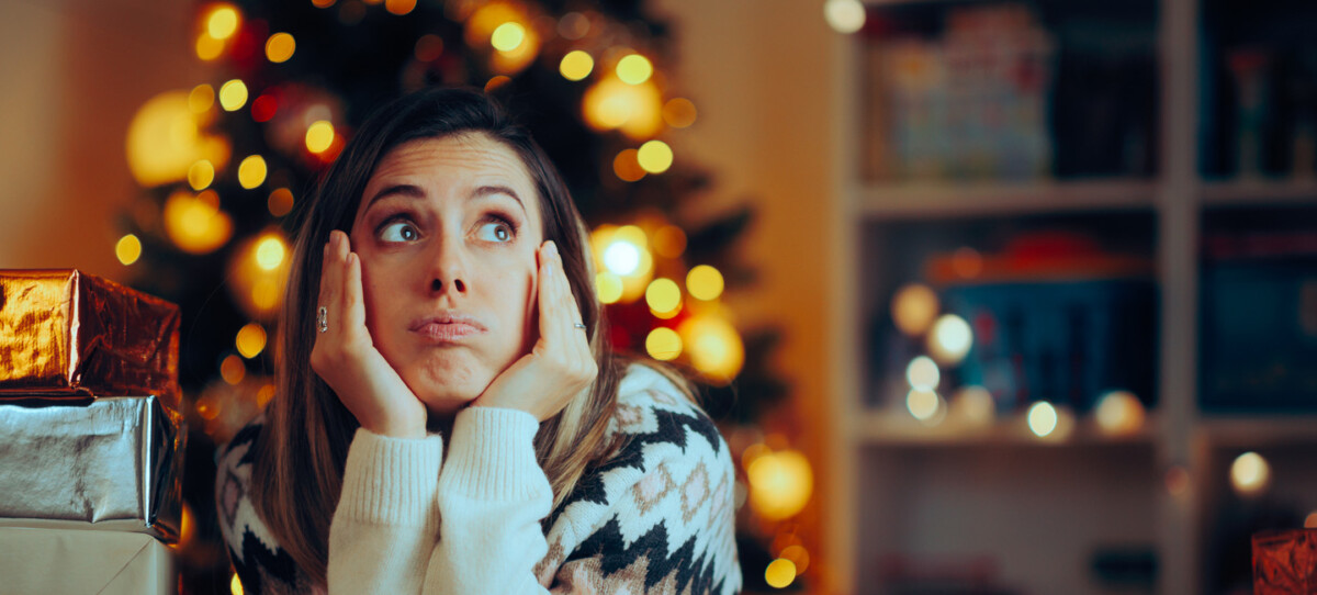 Woman stressed about the holidays
