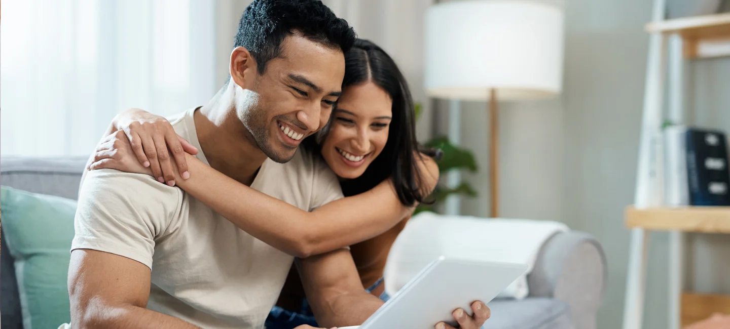 Couple with tablet