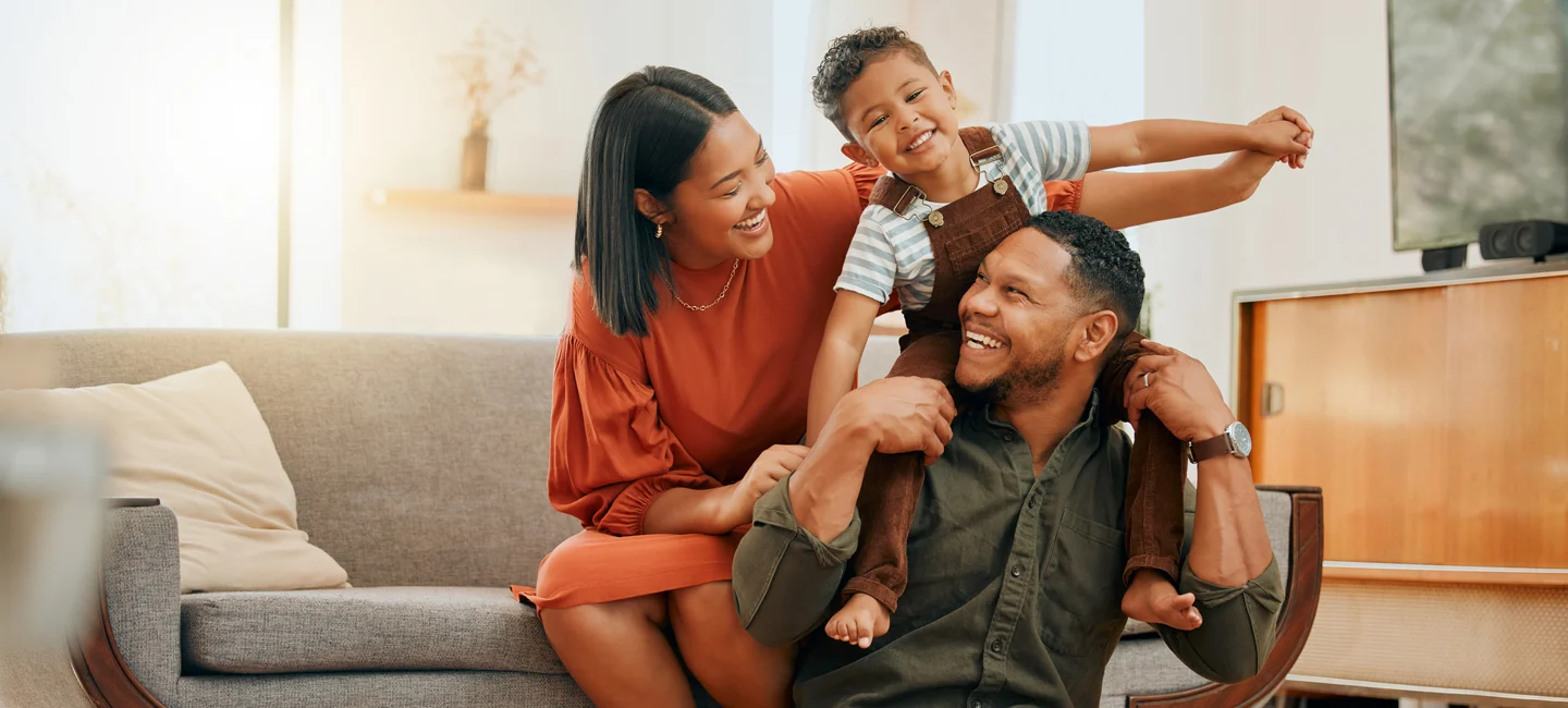 Family in living room