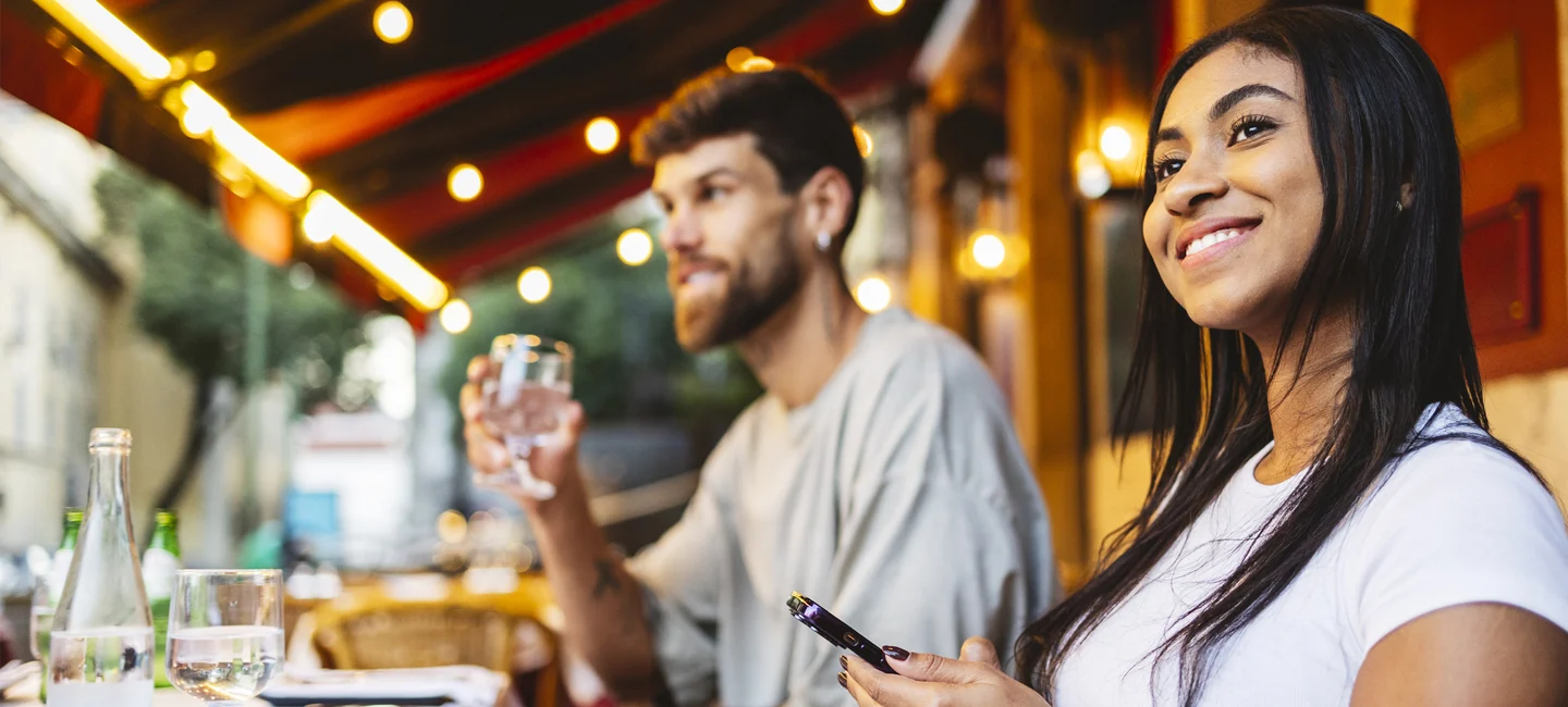 Couple at restaurant