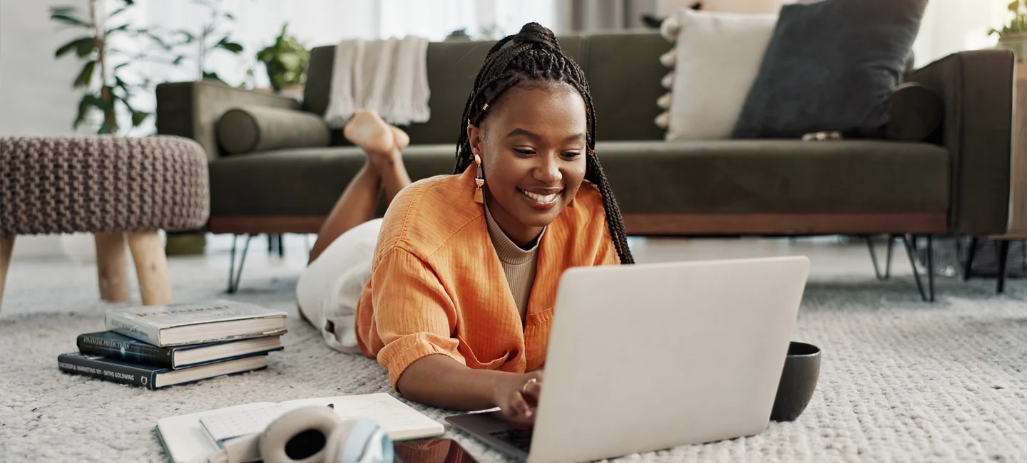 Woman on floor with laptop