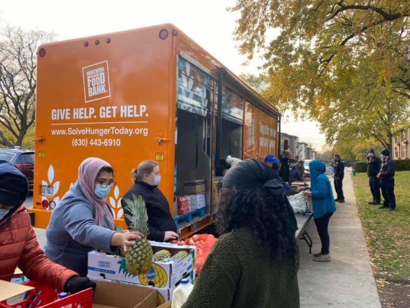 NuMark Staff in front of Northern Illinios Food Bank Truck